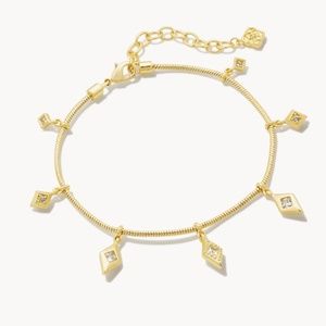 NWOT Kendra Scott Kingsley Gold Bracelet with Diamond Accents